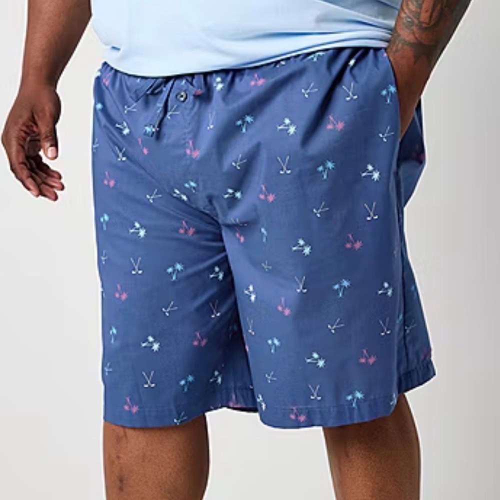 St. John's Bay Mens Poplin Sleep Pajama Shorts Golf Size X-Large Relax Soft cool